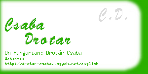 csaba drotar business card