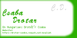 csaba drotar business card